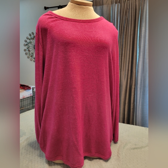 NEW Per Se WOMENS Pink Braided sides Sweater-SOZE 2XL - NWT - Picture 2 of 13